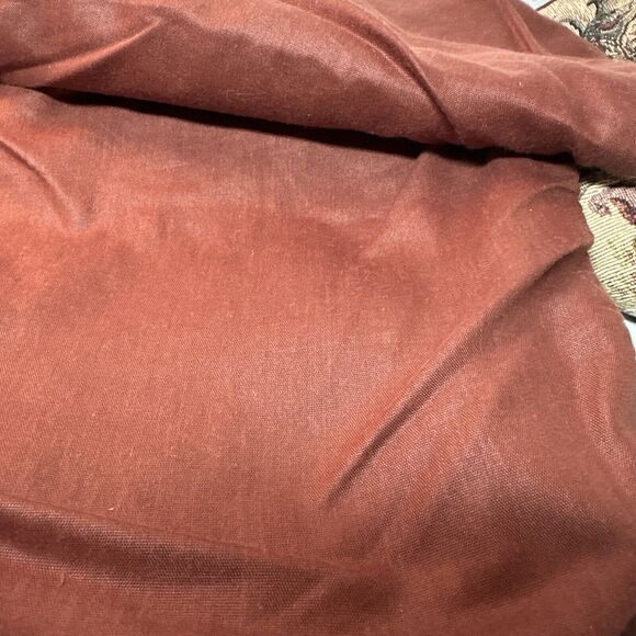 Vintage Table Runner Tapestry Tea Cups Teapot  English Tea  Burgandy 64” x 12” - Picture 2 of 3